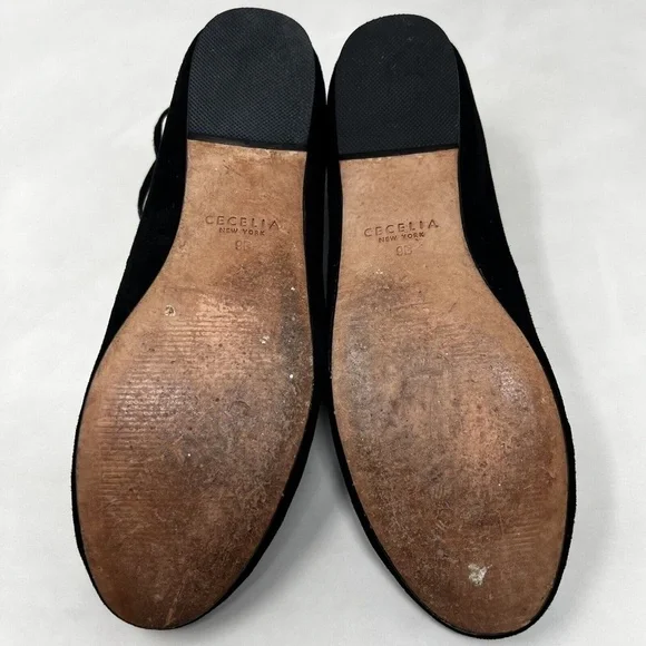 Cecelia New York Heidi Pom Pom Flat in Black Womens Size 9 B - Picture 9 of 10